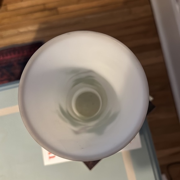 Consolidated Glass Co. Tall Hand painted Milk Glass Vase W/ Ivy - Picture 6 of 8